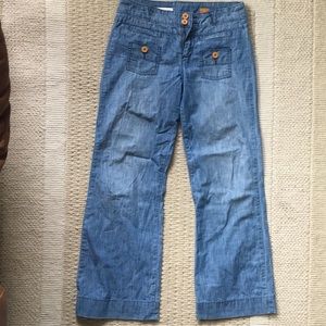 Pilcro and Letterpress wide leg sailor jeans